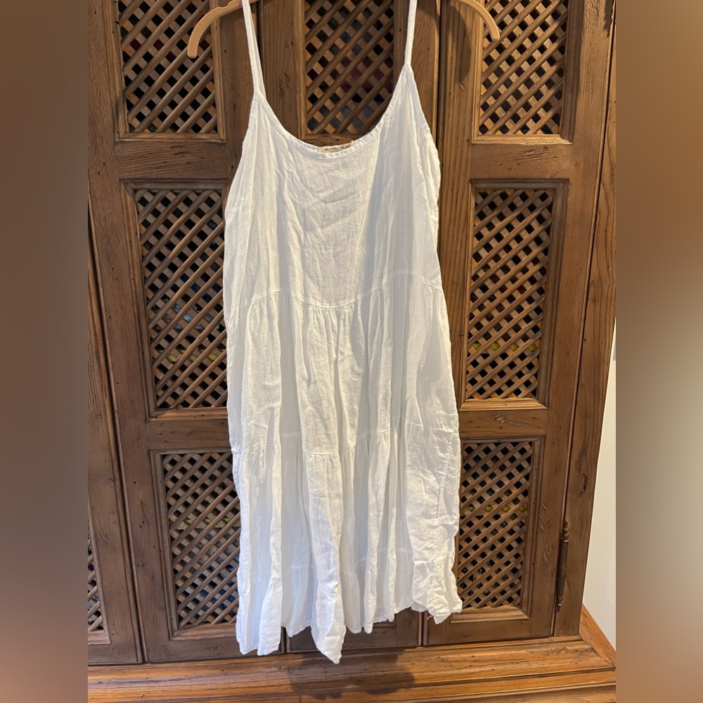 Summer white linen dress